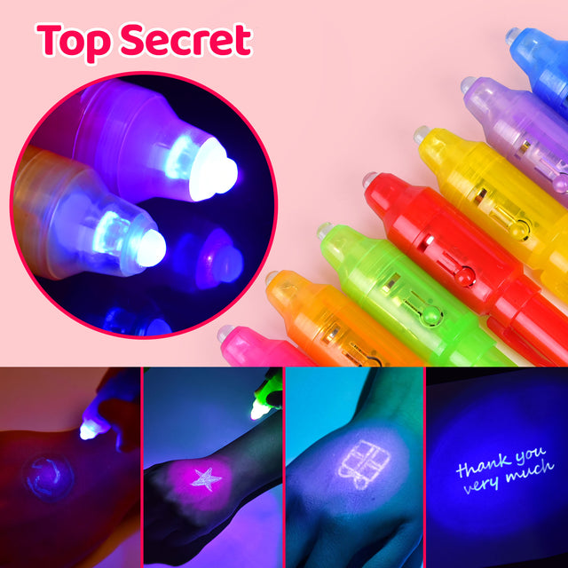 28PCS Valentine Top Secret Invisible Spy Pens with Heart-Shaped Cards
