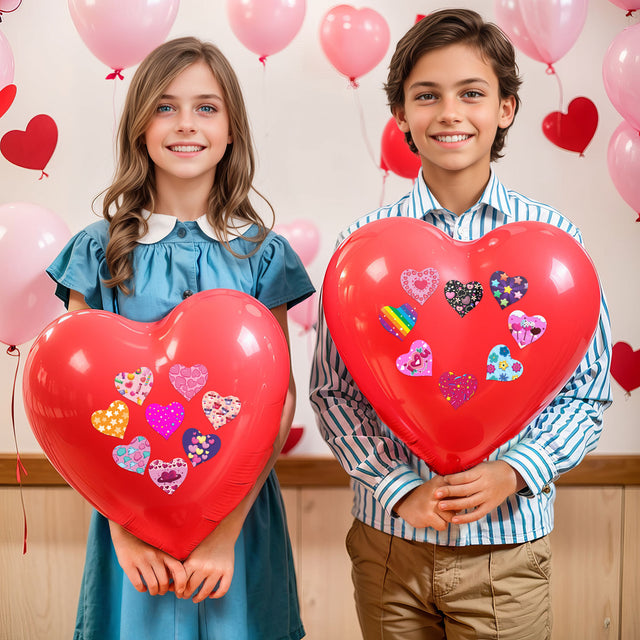 2PCS Assorted Valentine-Themed Heart Sticker Rolls