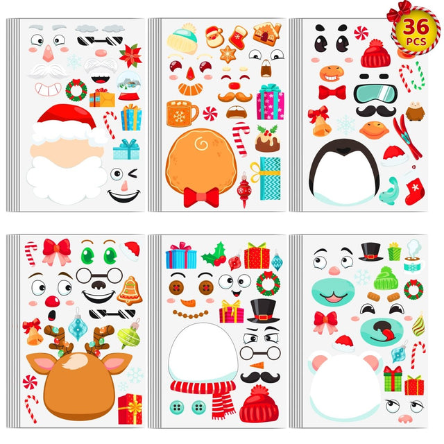 36PCS Christmas Themed Stickers - PopFun