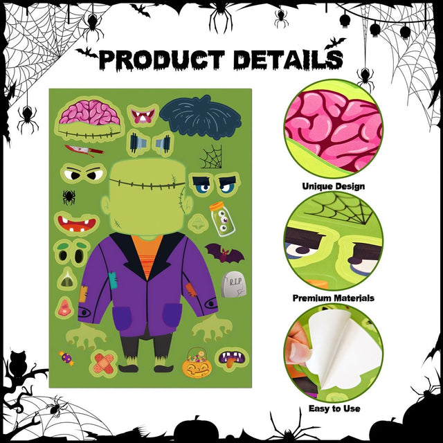 40 PCS Halloween Make a Face Stickers - PopFun