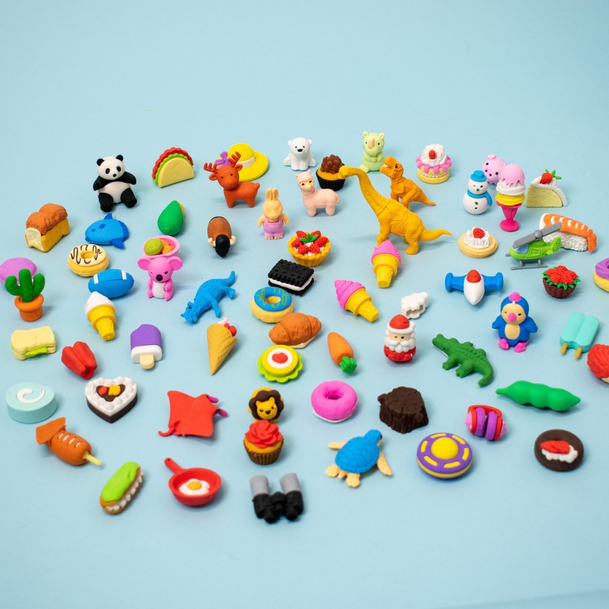 70 Pcs Puzzle Erasers Animals Plants Desserts Fun Little Toys funlittletoys