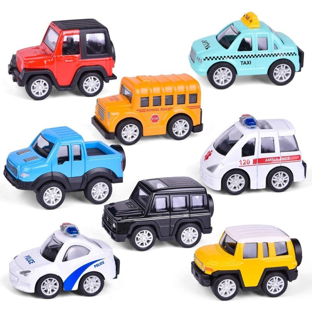 8 Pcs Metal Pull Back Cars-Wholesale - PopFun