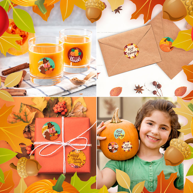 Thanksgiving Sticker Roll Collection 1000 Pcs