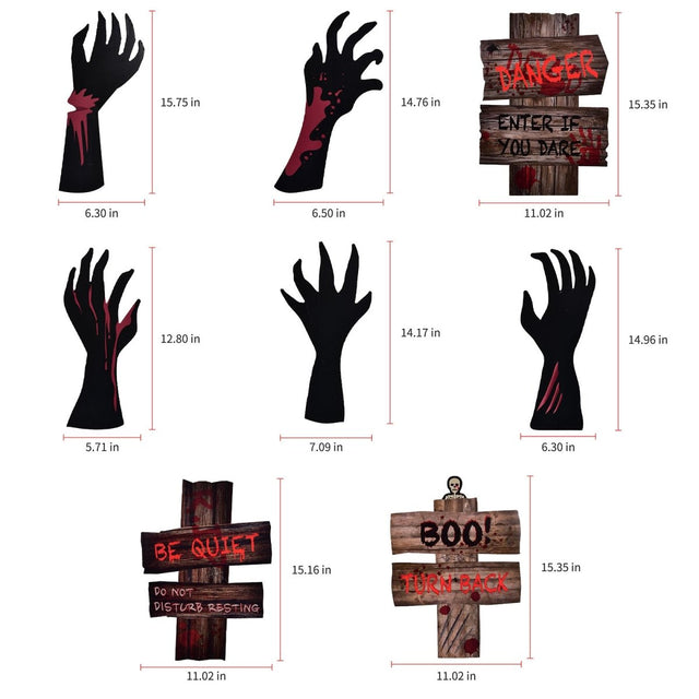 Bloody Hands Halloween Yard Signs - PopFun