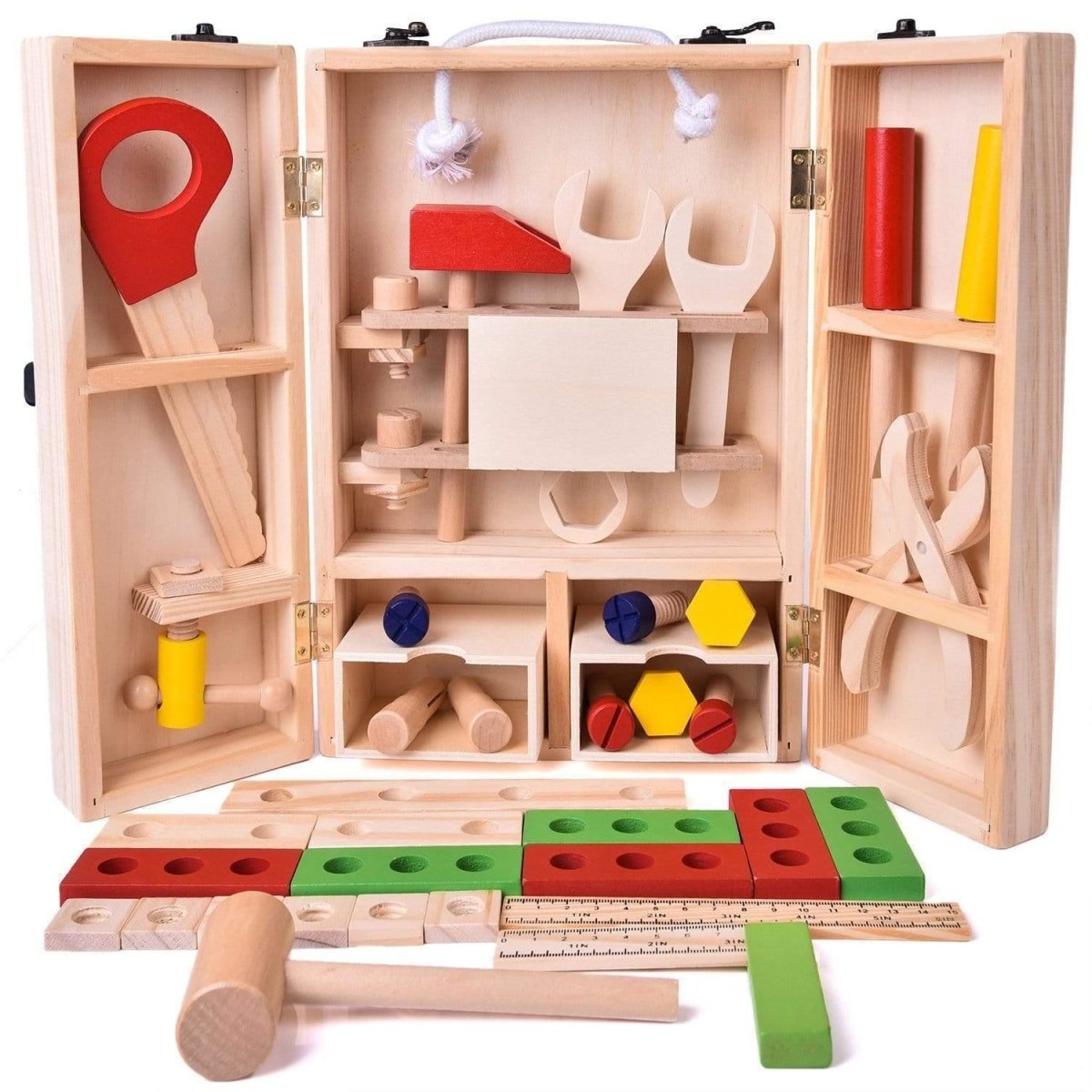 Classic Wooden Toolbox Fun Little Toys funlittletoys