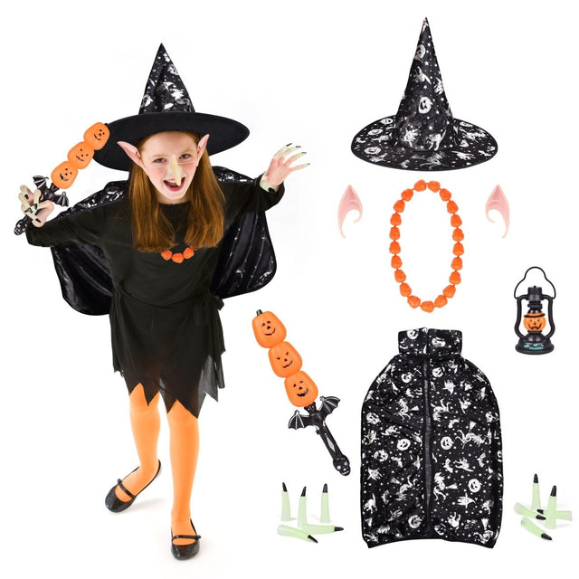 Scary Halloween Witch Costume with Mask - PopFun