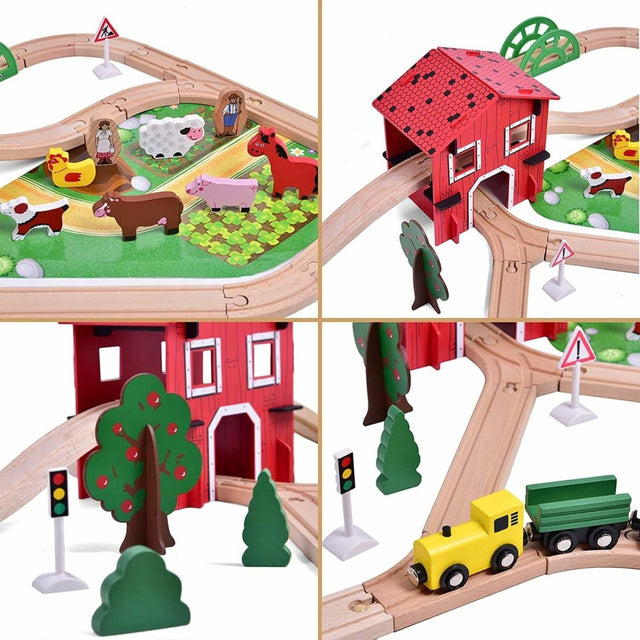 Wooden Farm Tractor Set - PopFun